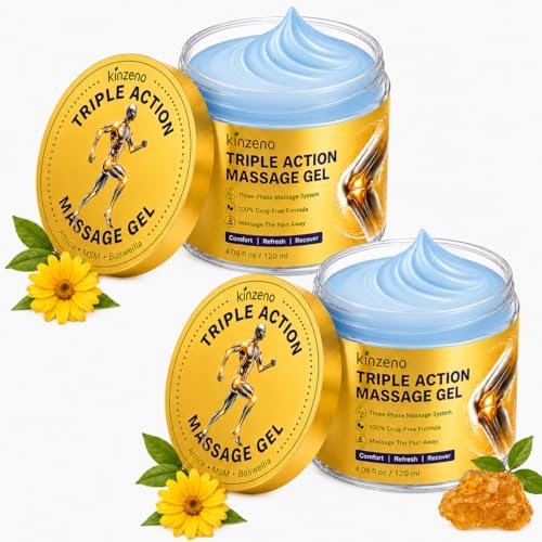 Kinzeno Triple Action Massage Gel Triple-Action Fast Absorbing Body Gel for Daily Massage (2pcs)