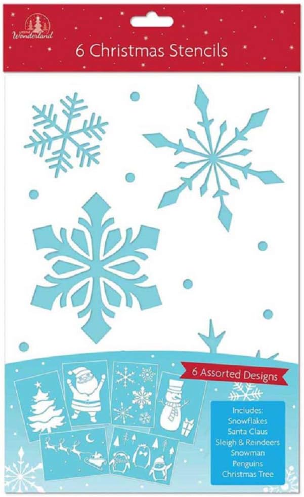 6 Snow Spray Stencils for Christmas