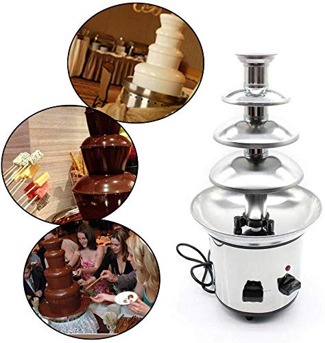 Preisvergleich Produktbild Nfudishpu 4 Ebenen Schokoladenbrunnen, Edelstahl Schokoladenfondue Wasserfall Schmelzmaschine