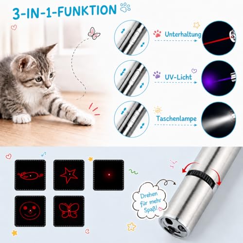 FYNIGO Interaktiver Spielzeugstab für Indoor-Katzen(2 Stück) – Bild 3