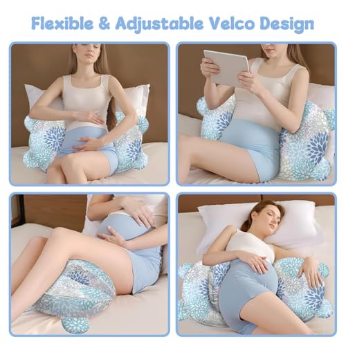 Image of Pregnancy Pillow for Sleeping,Maternity Pillow with Cooling,Maternity Support for Back and Hip Relief,Soft and Comfortable Wedge Pregnancy Pillows Side Sleeping Support for Belly with Removable Cover
