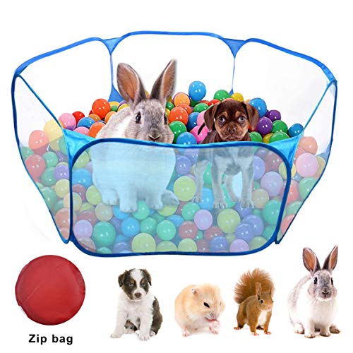 WEONE Parc Portable pour Petits Animaux, Extérieur/Intérieur Transparente Animaux de Compagnie Exercise Clôture Pop Open pour Cobaye, Lapins, Hamster, Chinchillas et Hérissons