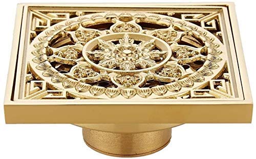 Drain de douche anti-odeur en cuivre plaqué or carré double usage couleur B