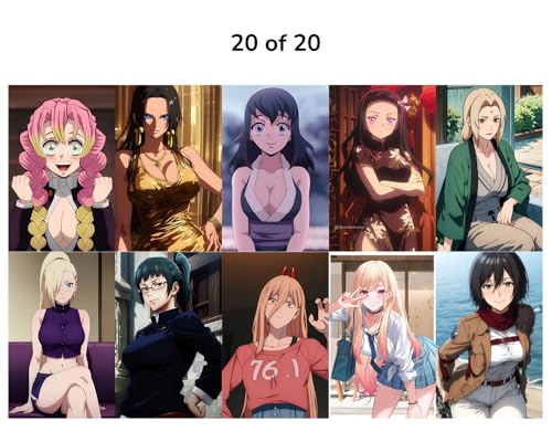 Image of Posters Inc Pack Of 20 Anime Waifu Posters,Wall Decoration Items For Living Room, Cute Wall Posters For Home Decoration items, Gifts For Men And Best Friend, 8x12 Inches Size, 300 GSM Paper
