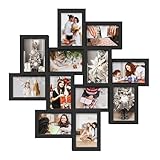 Jerry & Maggie - Photo Frame 24x24 Square Storm Eye Black PVC Picture Frame Selfie Gallery Collage Wall Hanging for 6x4 Photo - 12 Photo Sockets - Wall Mounting Design