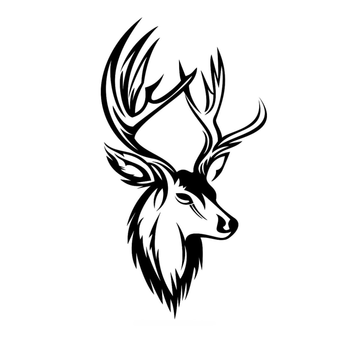 Tribal Deer Head Design Temporary Tattoo Sticker For Male & Female Waterproof-image-37