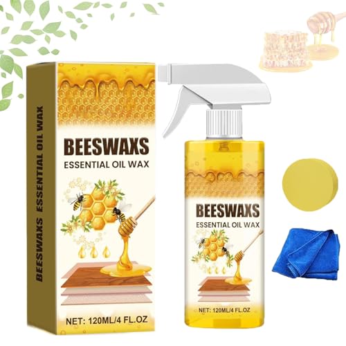 Beeswax Wood Polish Spray Bienenwachs Spray für Holzmöbel Bienenwachs Holzpolitur pray Beeswax Essential Oil Wax Natural eeswax Care for Furniture Floor Tables Cabinets (1pcs)