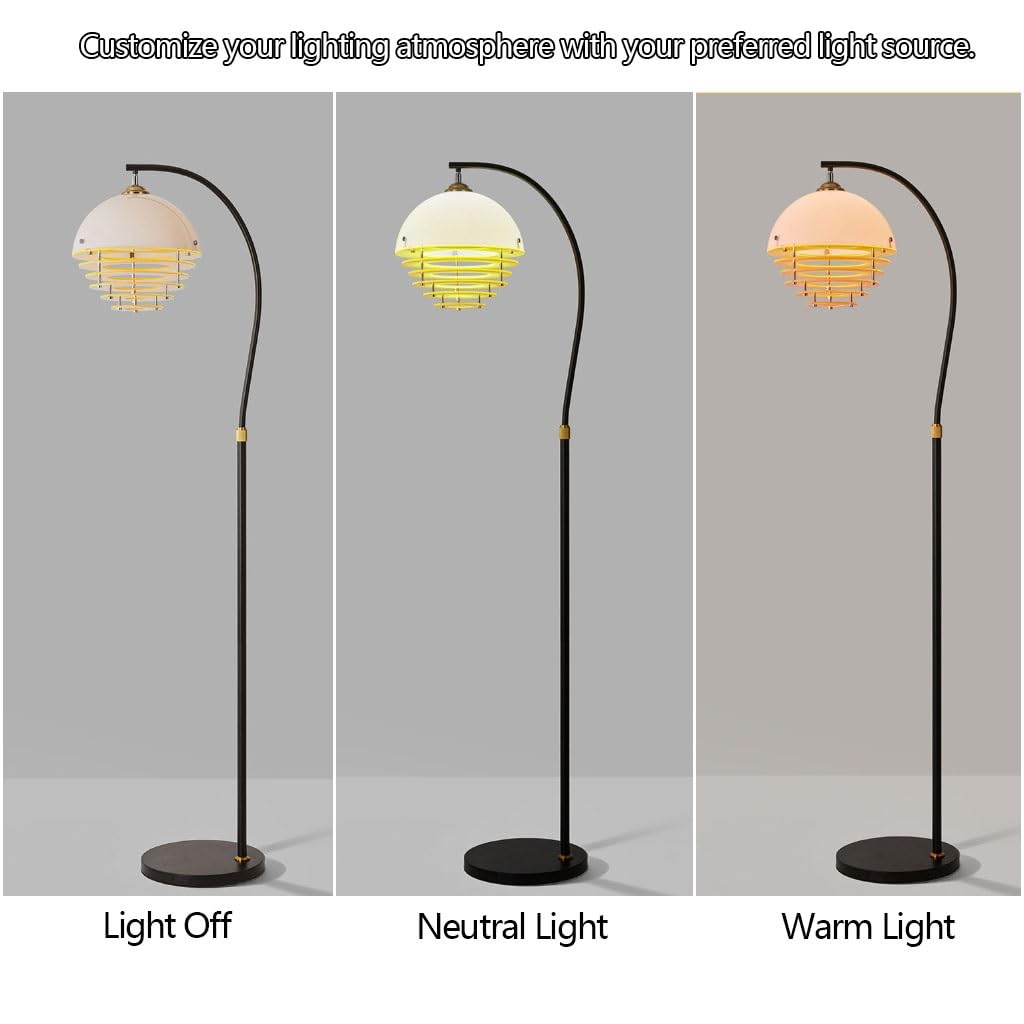 Lámpara De Arco Casquillo E27 Con Interruptor De Pedal Lámpara De Pie Regulable En Altura Hasta 170 Cm Iluminación De Pie Moderna Para Salón Adecuada Para Dormitorio Estudio Y Rincón