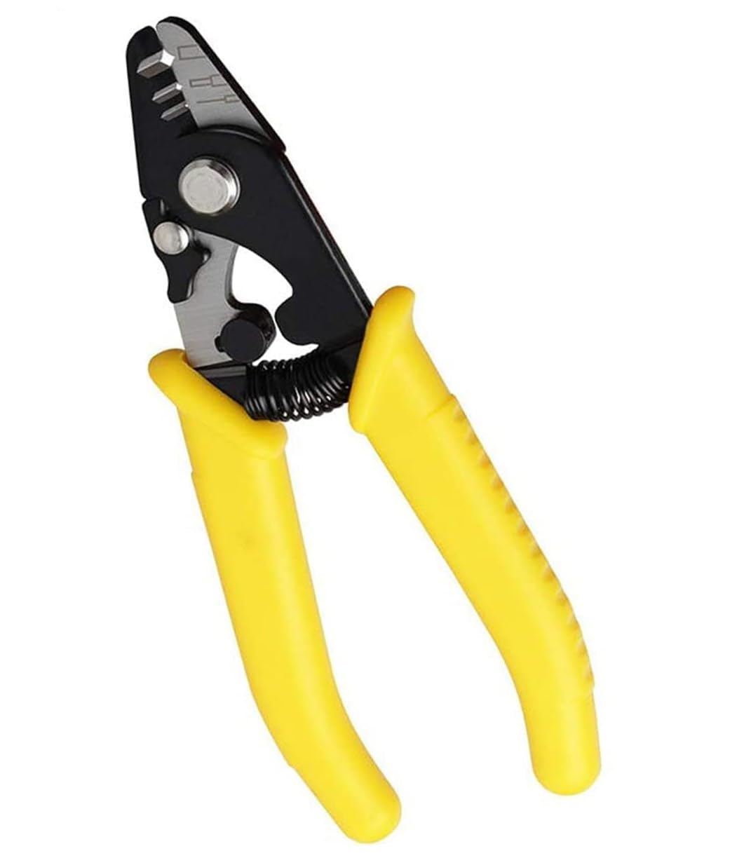 Crimping Tool, Fiber Optic stripper 3 Hole,Precision Wire Cutter/Wire Stripper For Installers and Electricians,safe&Not Hurt nm cable Wire fiber strippers with 6" handle (Multicolor)