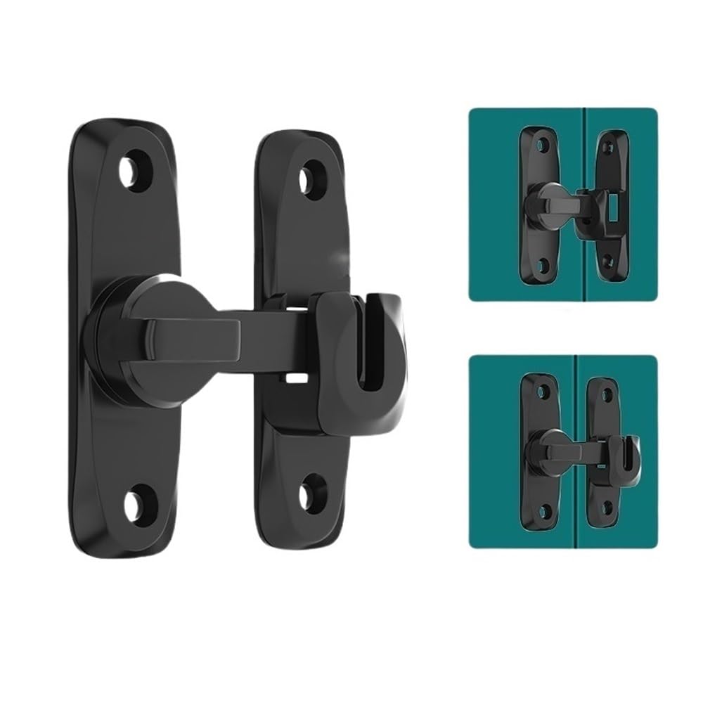 2Pcs 180° Rotating Flip Door Latches,Thick Anti Rust Aluminum Door Bolt,Privacy Security Latch