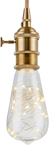 Miniatura 4 de Lxcom Lighting Paquete de 4 bombillas LED de hadas, ST64 E26, bombilla LED Edison en espiral de 3 W, cálida y estrellada, luces decorativas de