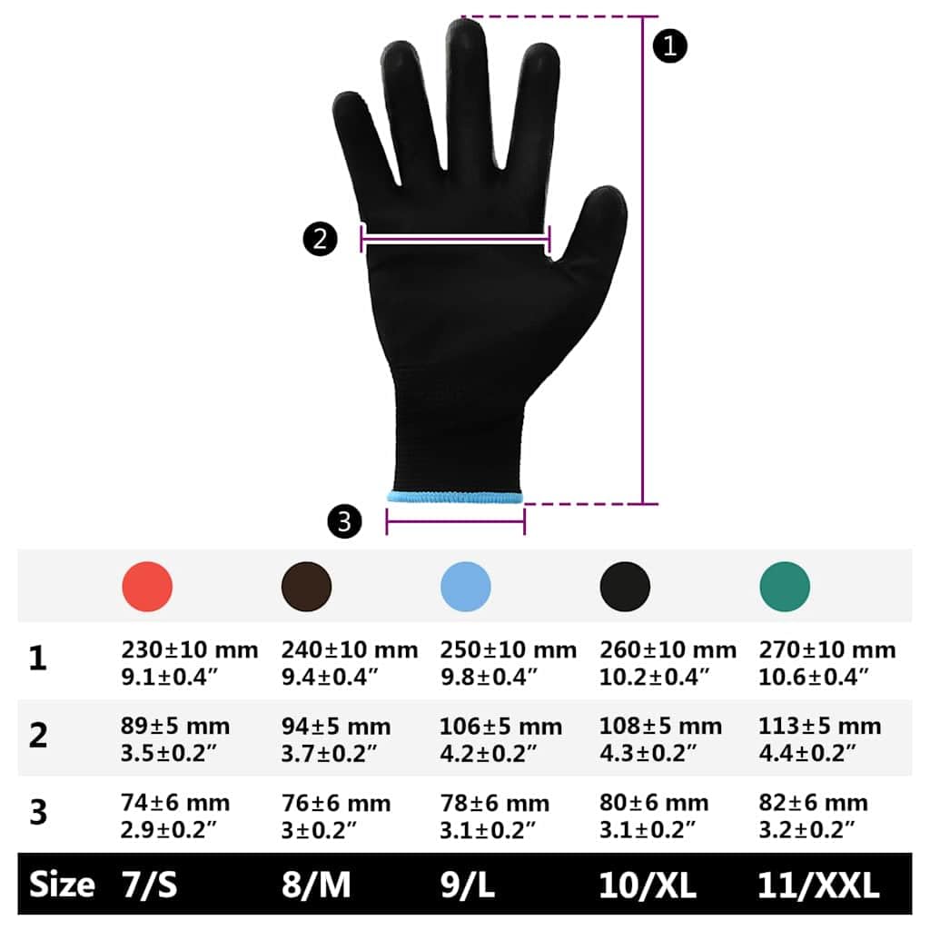 Arbeitshandschuhe Schwarz Größe 9 aus Polyester 24 Paare Schutzhandschuhe für Werkstatt Garten Bau Montage mit atmungsaktivem, rutschfestem, verschleißfestem Material und sicherem Grip