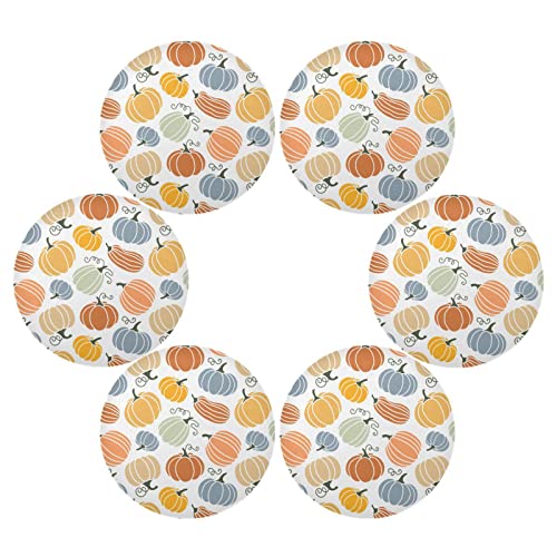 Thanksgiving Day Placemats Thanksgiving Autumn Pumpkin Round Placemats Set Of 6 For Kitchen Table Washable Kitchen Table Mats Place Mats #TOP7