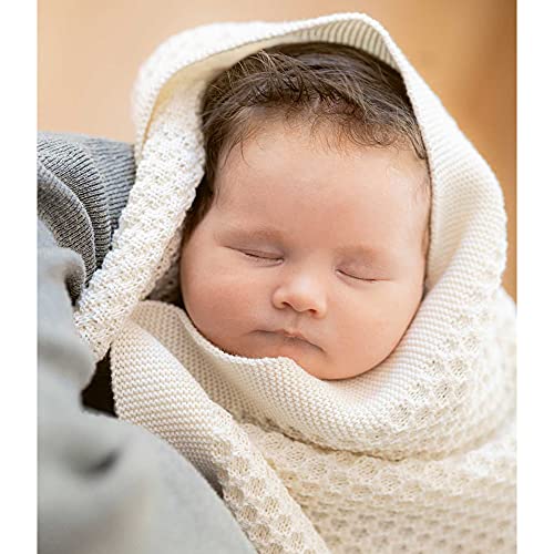 Baby Thermal Receiving Blanket – Merino Wool Knit | Honeycomb Weave, Soft & Warm | Nursery Must-Have, 31x40 in (Charcoal Grey)2