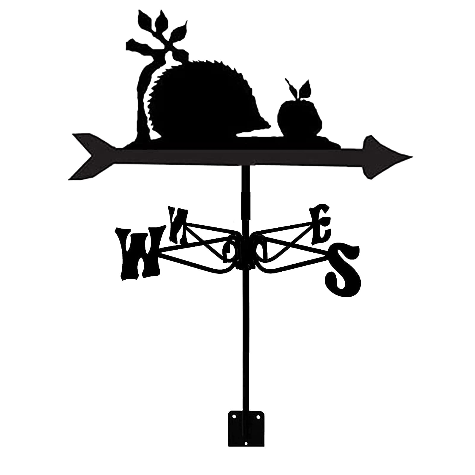 TAXXII Weather Vane Hedgehog Stainless Steel Weathervane Wind Direction Indicator Farm Scene with Coating Weathercock Measuring Tools