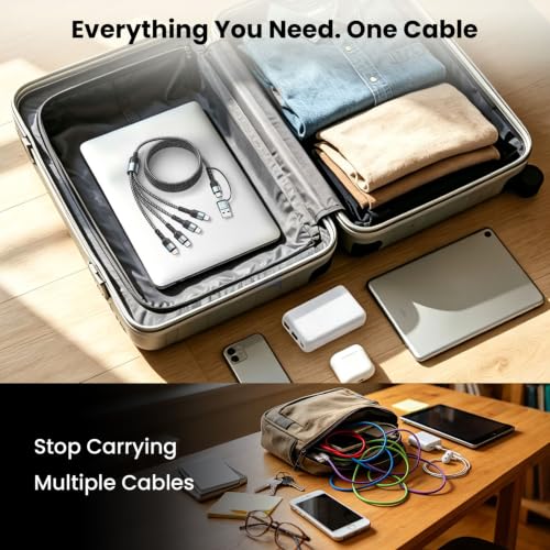 Image of Travel Essentials Multi Charging Cable,4 in 2 USB C Splitter Cable 2Pack 5F