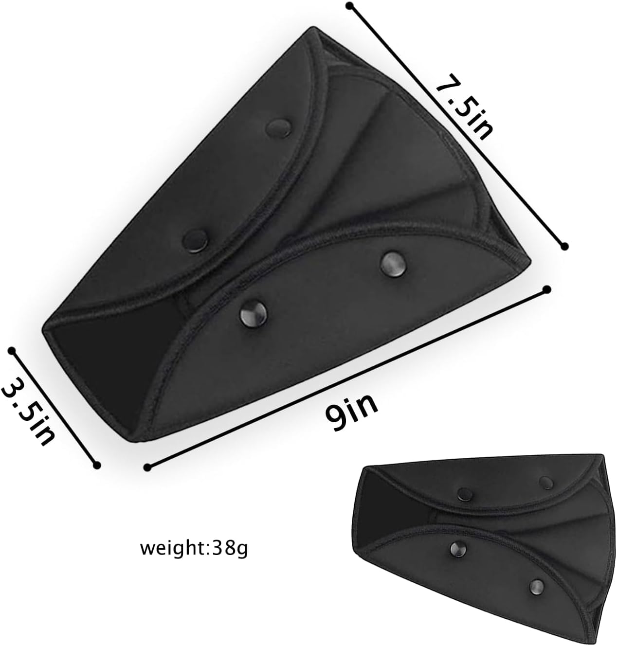 2 Piezas Ajustador de Cinturón de Seguridad de Coches Funda, para niños y adulto de Cinturón de Seguridad de Triángulo, Proteja los hombros, el cuello y el abdomen de niños y adultos(negro)