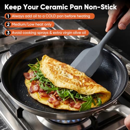 GLOBEHOME 8 Inch 5-Ply Ceramic Non Stick Frying Pan Omelet Pan - image 2