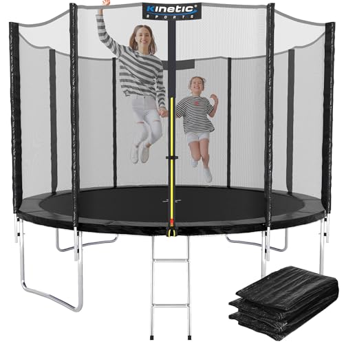 KINETIC SPORTS Trampolin Outdoor \'Salto Plus\' Ø 183/244/305/366/400/430/490 cm - Komplett-Set für Kinder, USA Sprungtuch, Netz, Randpolster, Leiter - bis zu 160kg KINETIC SPORTS Trampolin Outdoor \'Salto Plus\' Ø 183/244/305/366/400/430/490 cm - Komplett-Set für Kinder, USA Sprungtuch, Netz, Randpolster, Leiter - bis zu 160kg