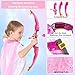 VGOFUN Kids Bow and Arrow Set: LED Light Up Archery Toy with Princess Cape and Headband, 10 Suction Cup Arrows, Outdoor Toys Gifts for 3-8 Year Old Girls (Archery Set with Butterfly Mask)