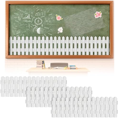 Picket Fence Bulletin Board Decoration Classroom Spring Summer Bulletin Board Border Back to School White Picket Fence Cutouts for Home Classroom Garden Tea Party Accessory
