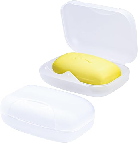2 soportes para caja de jabón, contenedor de jabón de viaje con tapa, soporte portátil para jabón, jaboneras para viajes, campamento, gimnasio