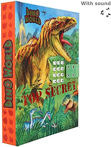 Depesche 11569 Dino World Secret Code and Sound, 20.5 x 15.5 x 3 cm, with 80 Lined Pages for Secret Thoughts and Feelings, Colourful