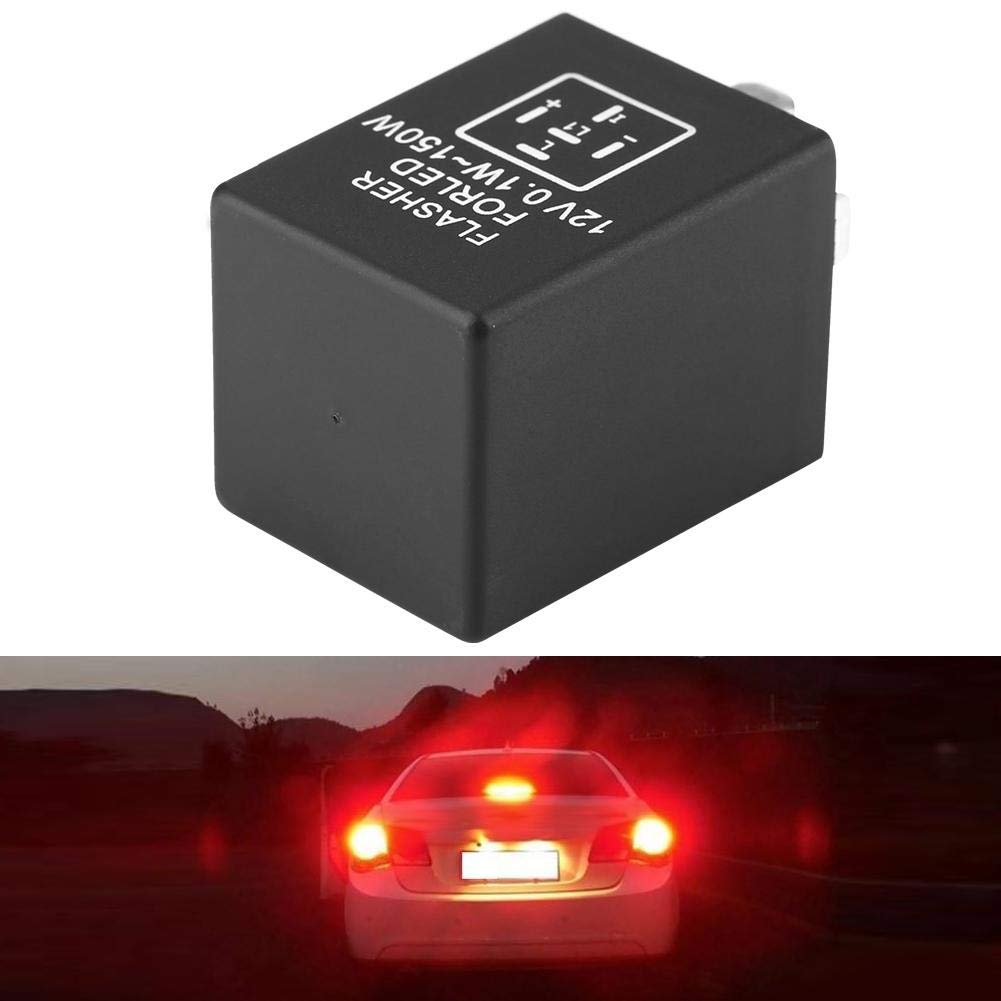 Yctze 5-Pin EP27 FL27 12V Plug & Play Car Flasher Relay Decoder for LED Turn Signal Light [PVC] (czarny)