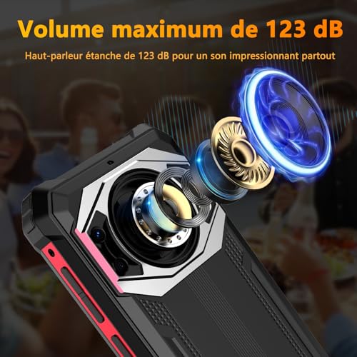 Image of FOSSIBOT F101P Rugged Call Phone Unlocked,Waterproof Smartphone,7+64GB+1TB Storage,4G Dual SIM OTG Octa-core 18W10600mAh 123dB Loud Volume Phone 5.45 inch 24MP+8MP Camera,2026 Red