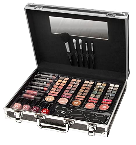 Boulevard de Beauté - Make-upset in make-upkoffer, beauty-case met spiegel, 82-delig, compact palet basics en nude-tinten, 50 oogschaduw, 12 lipgloss en 4 lippenstiften, ideaal als reis-kit - Image 3
