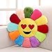 YOOKOON Emoji Cartoon Kissen Sonnenblume Lachen Emoticon Kissen Polster Dekokissen Stuhlkissen Sitzkissen Rund