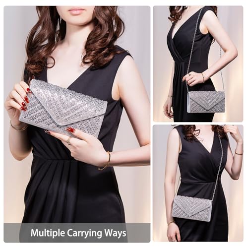 Image of Rhinestone Clutch Purse for Women, Sparkly Evening Handbag
