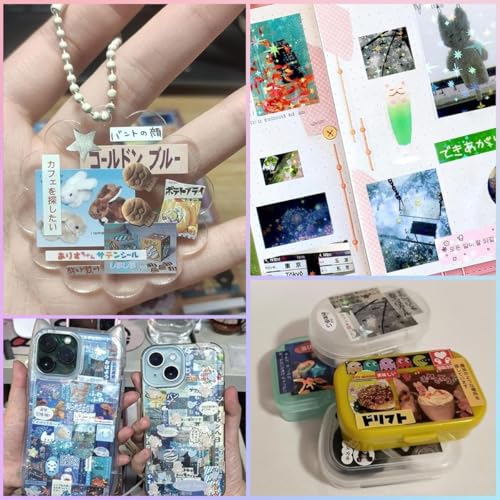 Image of ZURATO 30-Sheet Japanese Sticker Book with 990+ Retro Comic Style Kawaii Stickers for Scrapbooking, DIY Crafts, Planner, Diary, Bullet Journal & Decoration (Blue 990+ Sticker)
