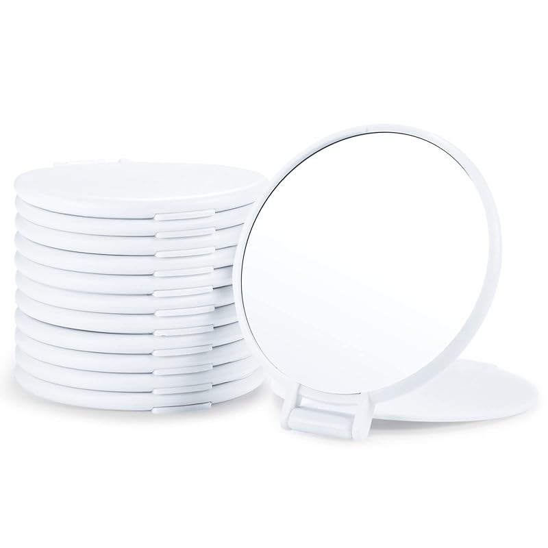 Espelhos compactos Qislee brancos, pacote com 12
