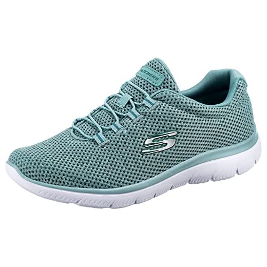 Skechers Summits Lite, Zapatillas Mujer, Sage Mesh White Trim, 39 EU