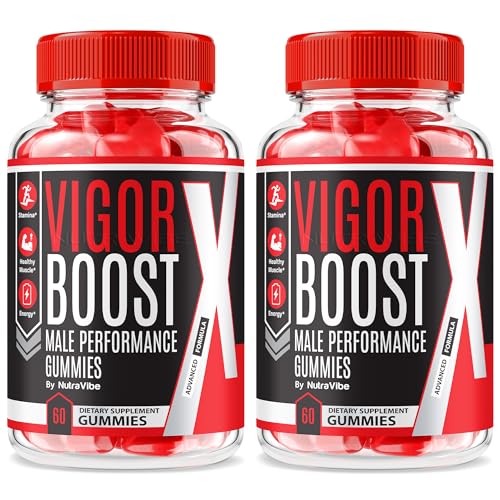 (2 Pack) Vigor Boost X - Vigor BoostX Performance Gummies For Men, Official VigorBoost X Male, VigorBoostX Gummys For Energy Levels and Performance, Official Vigor Boost X Review (120 Gummies)