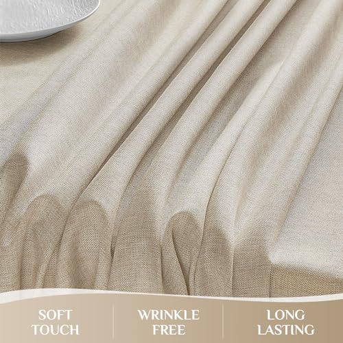 Softalker Cream Table Cloth Rectangular 140x200 cm Faux Linen Wipeable Tablecloths Water Resistant Dining Table Cover Elegant for Coffee Outdoor Party Spring Garden Kitchen Small Tabletop Decoration - Image 6