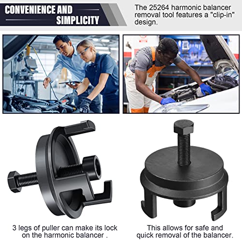 Tallew Harmonic Balancer Puller Crank Pulley Automotive Replacement Engine Quickly Removes Harmonic Balancer Puller Kit No Tapped Holes No Remove Radiator