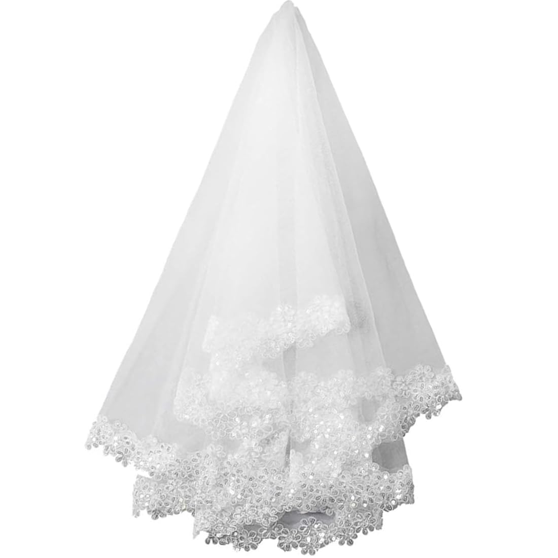 ZOKJSW Velo de Novia Boda Nupcial Velo de Tul Simple 1 Capa Encaje Punta del Dedo Tul Nupcial con Peine Adecuado para Bodas Despedidas de Soltera