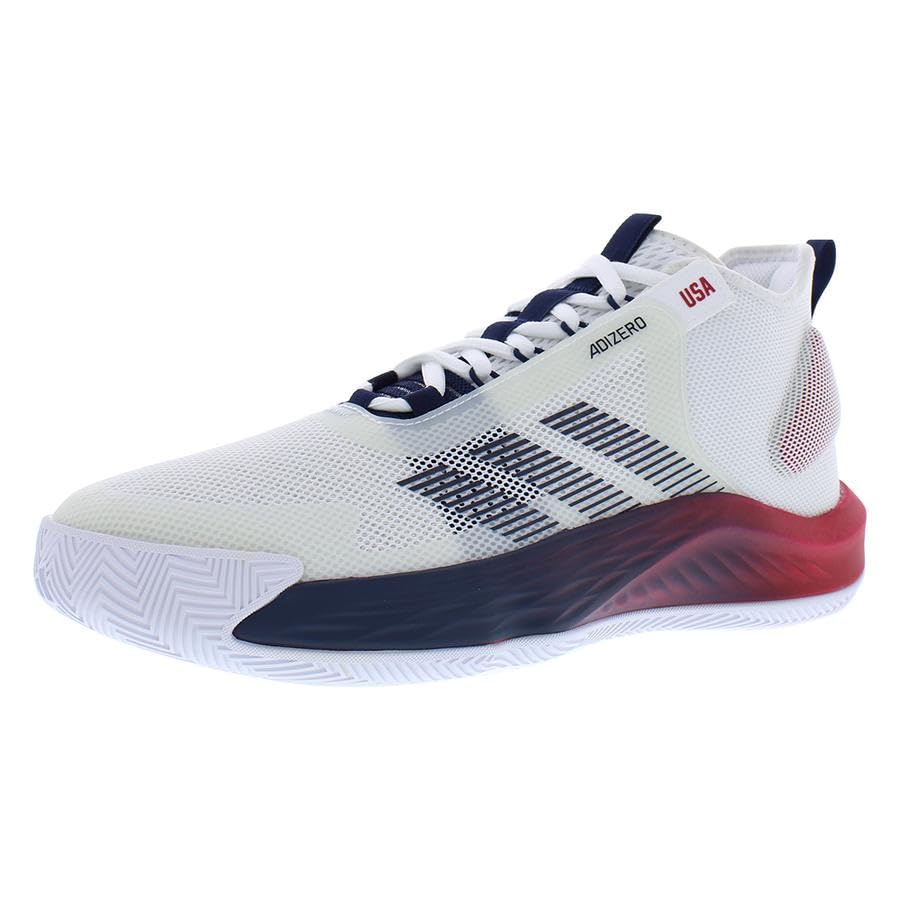 Image of adidas SM Adizero Select FIBA Unisex Shoes Size 12, Color: White /Navy