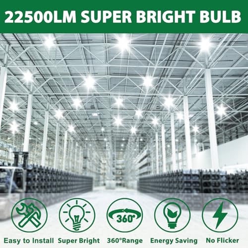 Image of 150W LED Corn Bulb, 22500LM Super Bright LED Bulb, Equivalent 600W MH HPS HID CFL, 5000K Daylight White, E26 /E39 Mogul Base LED Bulb for Commercial Industrial Lighting Warehouse Workshop Garage