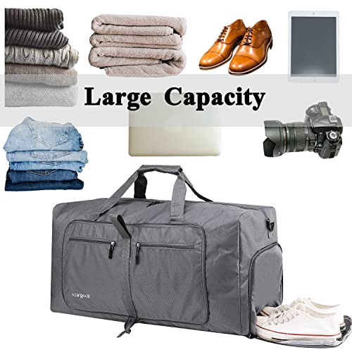 Image of Woogwin Travel Duffel Bag Large Foldable Waterproof Overnight Bag for Beach Swim Bags Pool Sports Gym