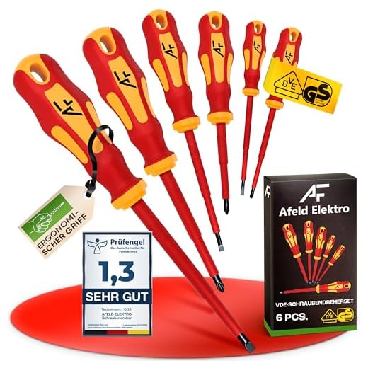 VDE Schraubenzieher Set 7tlg inkl. Spannungsprüfer Schlitz & PH von WIESEMANN 1893 I TÜV - GS geprüft I 80218 5 VDE Schraubendreher Set - 6-teilig - 3 Kreuzschraubendreher - 3 Schlitzschraubendreher - isoliert bis 1000 V - magnetisch - Elektriker, Elektroniker, Industrie - Hobby, Heimwerker, Baustelle