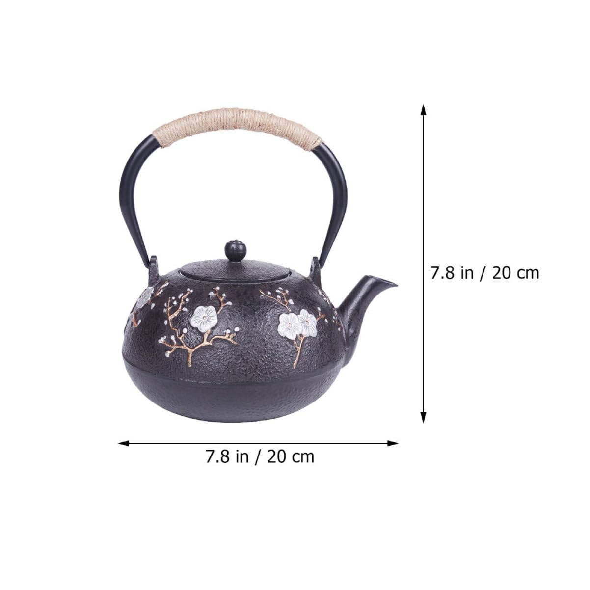 Cabilock Tetera Tetsubin de Hierro Fundido Pequeña, Infusor de Hojas Sueltas, Interior Esmaltado, para Hogar y Oficina, Tetera Metálica Tradicional Japonesa, Decoración y Uso Diario