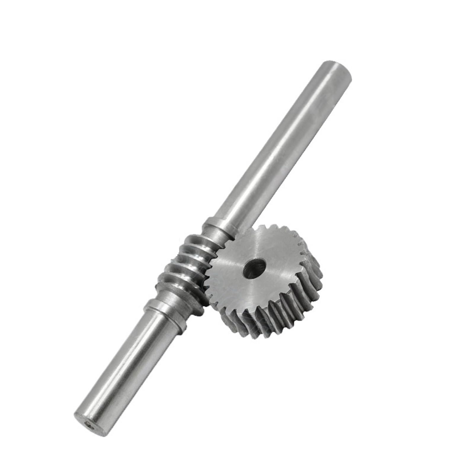 Bevel Gear Pinion Hardware Mechanical 1 Set 2M Worm Gear with Rod Reduction Ratio 1:15/20/25/30/35/40 Steel Worm Gear Rod Reducer Transmission Parts(15T Gear bore 10mm)
