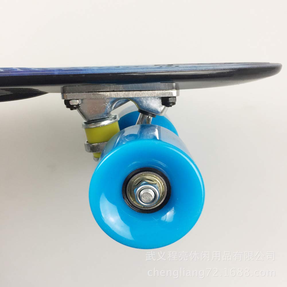 Life Mini Cruiser Retro Skateboard, 22 inch Cruiser Board Skateboards with LED Bearings, Retro Plastic Complete Skateboard for Boys and Girls