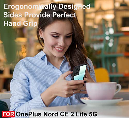 CEDO-OnePlus-Nord-CE-2-Lite-Case-Back-Cover-Shockproof-Bumper-Crystal-Clear-360-Degree-Protection-TPUPC-Camera-Protection-Acrylic-Transparent-Eagle-Cover-for-OnePlus-Nord-CE-2-Lite-Black