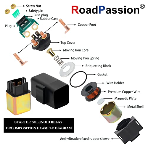 Road Passion 3303-143 38500-KKDK-900 Relé Solenoide de Arranque Sustituto para Kymco Filly 50 LX con Scooters 50cc 2000-2006/ Mongoose 70 con ATV 69cc 2007-2014/ Mongoose 90 con ATV 89cc 2004-2010 miniatura 6