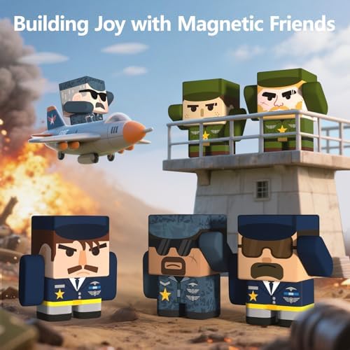 GobiDex 6PCS Magnetic Army Men, Compatible with Magnetic Building Blocks — view 2