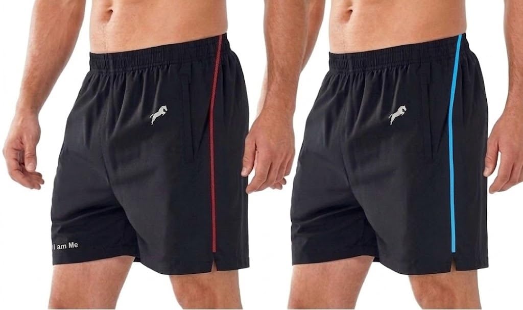 just rider Mens 2 Pack Polyester Yoga Short Men Running Gym Sports Shorts with Pockets Shorts for Men-picture-32